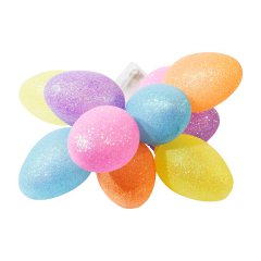 Duże plastikowe jajka wielkanocne girlanda LED z brokatem kolorowe EKD3939 Eko-light