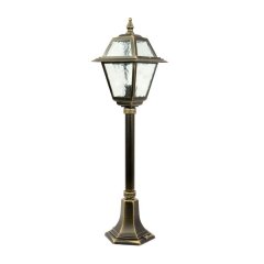 Lampa zewnętrzna stojąca patyna mosiądz Witraż K 5002 / 3 N P Suma