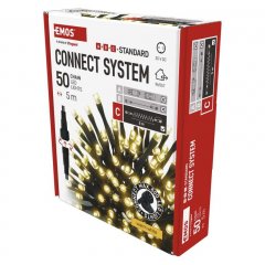 Światełka choinkowe IP44 - łańcuch przedłużający system Connect 50 LED 5m ciepła biel D1AW02 EMOS