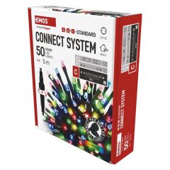 Światełka choinkowe IP44 - łańcuch przedłużający system Connect 50 LED 5m multikolor D1AM02 EMOS