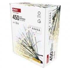 Światełka nano łezki frędzle IP20 450 LED 8m ciepła biel D3AW11 EMOS
