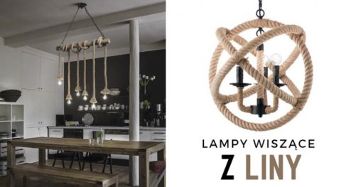 Lampy wiszące z liny