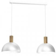 Biała metalowa lampa wisząca 2-punktowa nad stół HANDA 4333 Luminex