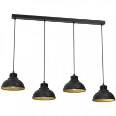 Czarna czteropunktowa lampa wisząca na listwie SVEN 9117 Luminex