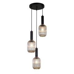 Lampa wisząca Antiola PND-5588-3AM-BK + AMB Italux