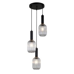 Lampa wisząca Antiola PND-5588-3AM-BK + CL Italux