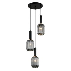 Lampa wisząca Antiola PND-5588-3AM-BK + SG Italux