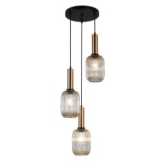 Lampa wisząca Antiola PND-5588-3AM-BRO + AMB Italux