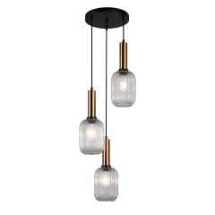 Lampa wisząca Antiola PND-5588-3AM-BRO + CL Italux