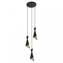 Lampa wisząca Czarna / Złota MALIA PND-85949-3 BK + GD Italux