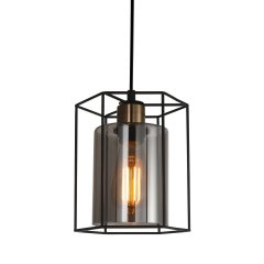 Lampa wisząca KALULA PND-78901-1-BK + SG Italux