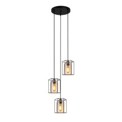 Lampa wisząca KALULA PND-78901-3A-BK + AMB Italux