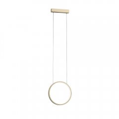 Złota lampa wisząca okrąg LED 3000K 27 cm AGARO 5316 Antigo