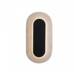 Lampa ścienna łazienkowa LED 10W czarna IP44 TRAVERTINO OVAL W0393 MaxLight